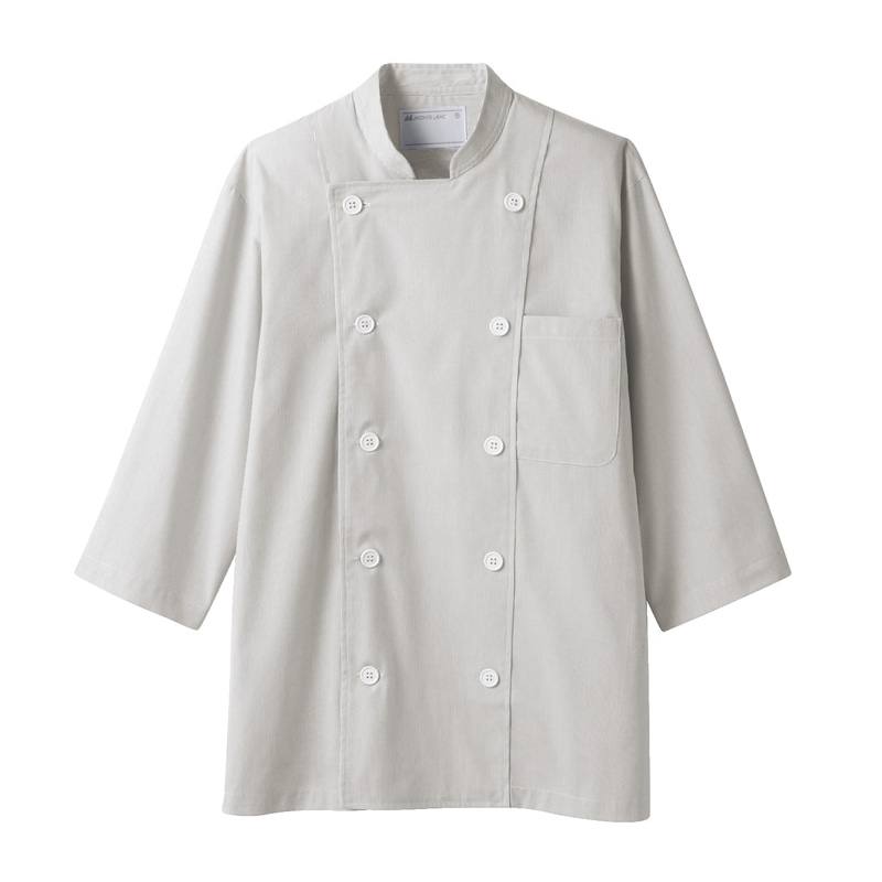 住商モンブラン(株) 6-575_M コックジャケット 男女兼用7分袖 M グレー 1枚(ご注文単位1枚)【直送品】