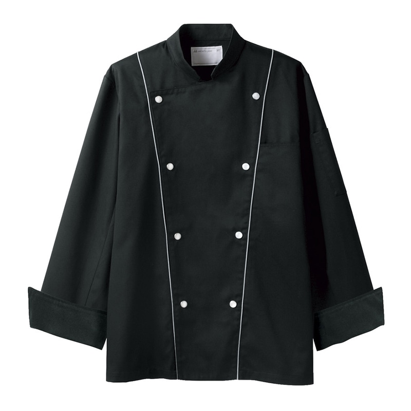 住商モンブラン(株) 6-907_S コックコート 男女兼用長袖 S 黒/グレー 1枚(ご注文単位1枚)【直送品】