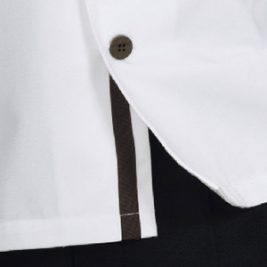 住商モンブラン(株) 6-981_S コックジャケット 男女兼用長袖 S 白/ブラウン 1枚(ご注文単位1枚)【直送品】