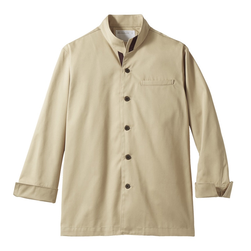 住商モンブラン(株) 6-983_L コックジャケット 男女兼用長袖 L ベージュ/ブラウン 1枚(ご注文単位1枚)【直送品】