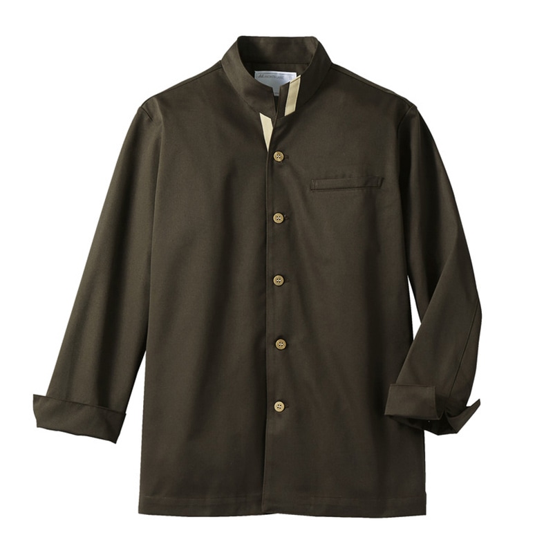 住商モンブラン(株) 6-989_3L コックジャケット 男女兼用長袖 3L ブラウン/ベージュ 1枚(ご注文単位1枚)【直送品】