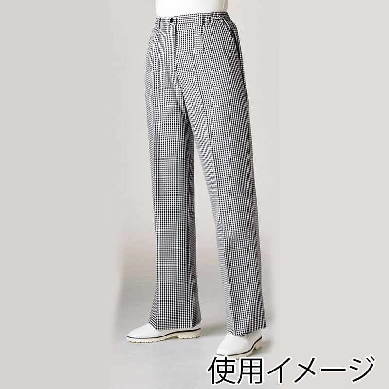 住商モンブラン(株) 7-181_M パンツ レディス M 黒チェック 1枚(ご注文単位1枚)【直送品】