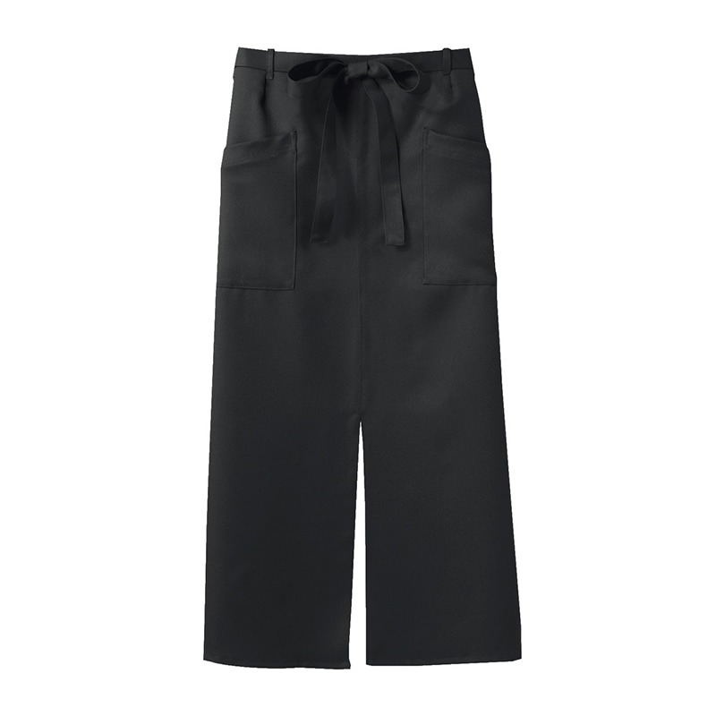 住商モンブラン(株) 9-1191_F ロングエプロン 男女兼用 フリーサイズ 黒 1枚(ご注文単位1枚)【直送品】