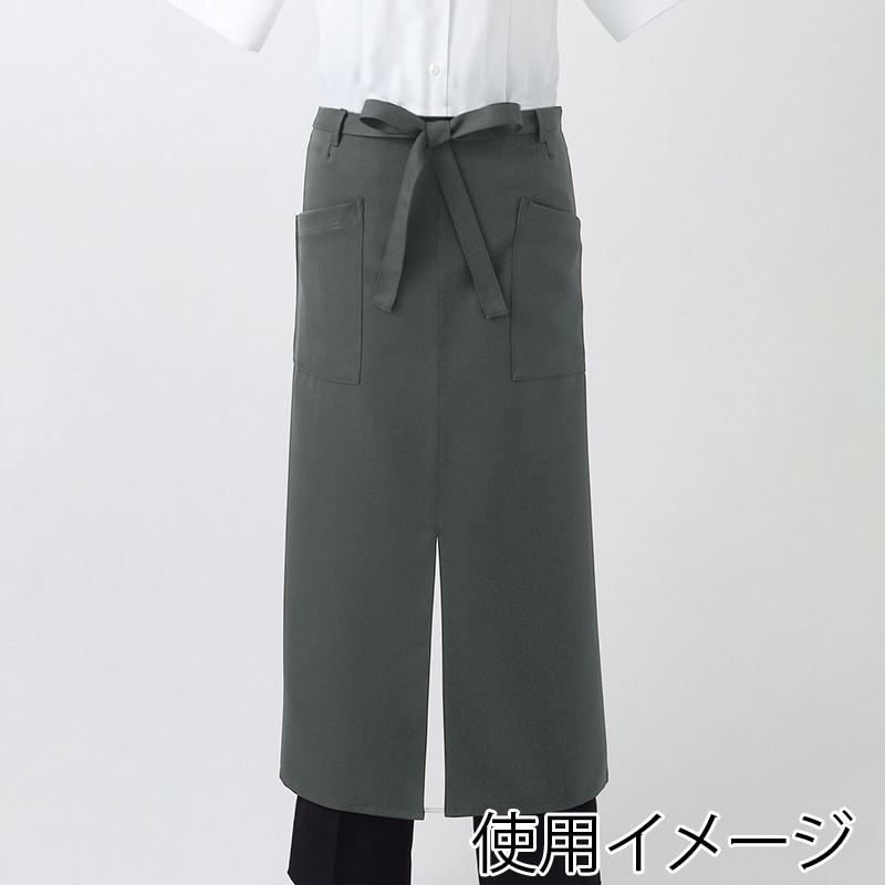住商モンブラン(株) 9-1192_F ロングエプロン 男女兼用　フリーサイズ カーキ 1枚（ご注文単位1枚）【直送品】