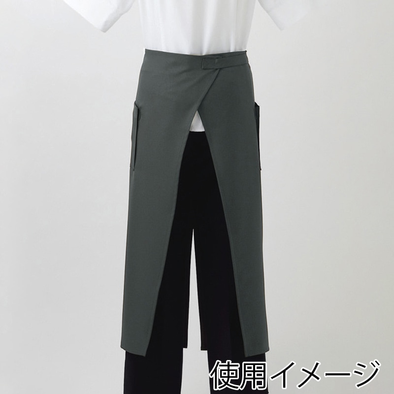 住商モンブラン(株) 9-1192_F ロングエプロン 男女兼用　フリーサイズ カーキ 1枚（ご注文単位1枚）【直送品】