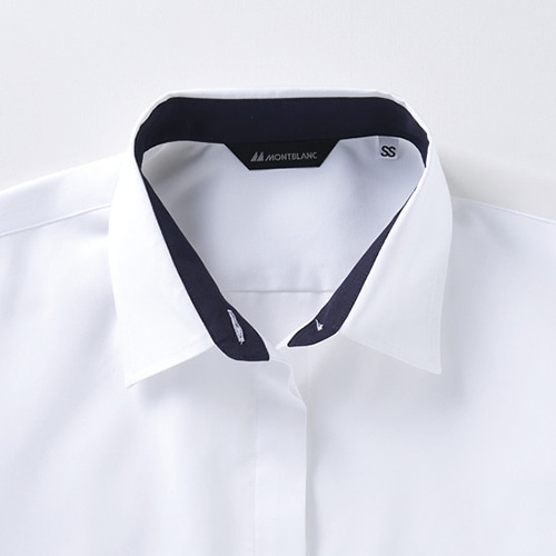 住商モンブラン(株) BF2211-2_9 シャツ レディス7分袖 9 白/ネイビー 1枚(ご注文単位1枚)【直送品】