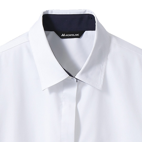 住商モンブラン(株) BF2211-2_11 シャツ レディス7分袖 11 白/ネイビー 1枚(ご注文単位1枚)【直送品】