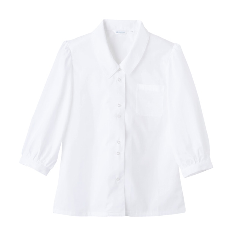 住商モンブラン(株) BS2101-2_15 ブラウス レディス7分袖 15 白 1枚(ご注文単位1枚)【直送品】