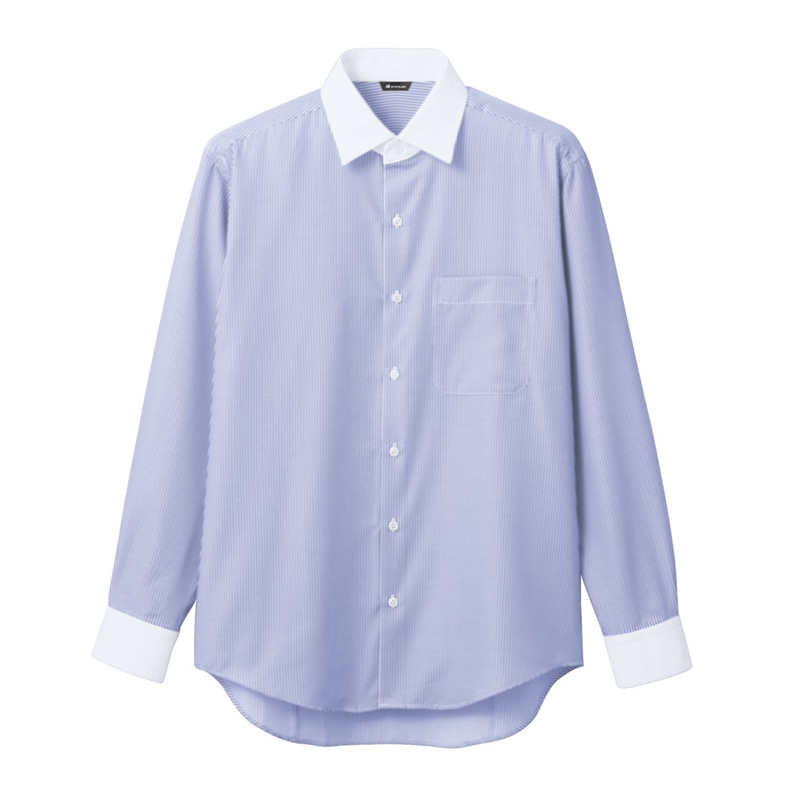 住商モンブラン(株) BV2571-4_3L シャツ メンズ長袖　3L ブルーストライプ 1枚（ご注文単位1枚）【直送品】