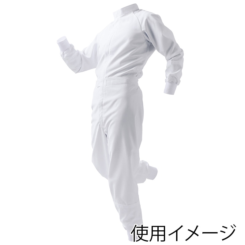 住商モンブラン(株) DF8901-2_L オーバーオール 男女兼用長袖 L 白 1枚(ご注文単位1枚)【直送品】