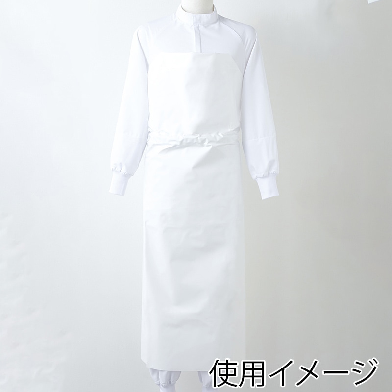 住商モンブラン(株) UA-2_F ワンタッチ防水エプロン 男女兼用　フリーサイズ 白 1枚（ご注文単位1枚）【直送品】