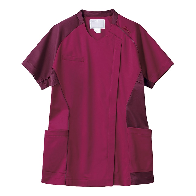 スクラブ レディス 半袖 CHM355-88 バーガンディ×ワイン S 1個(ご注文単位1個)【直送品】