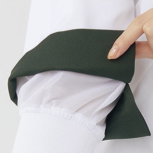 住商モンブラン(株) 6-434_S コックコート 男女兼用7分袖 S 白/ボトルグリーン 1枚(ご注文単位1枚)【直送品】