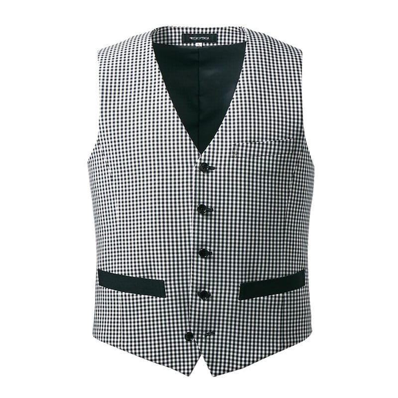 住商モンブラン(株) BG6602-0_S ベスト メンズ S 黒チェック 1枚(ご注文単位1枚)【直送品】