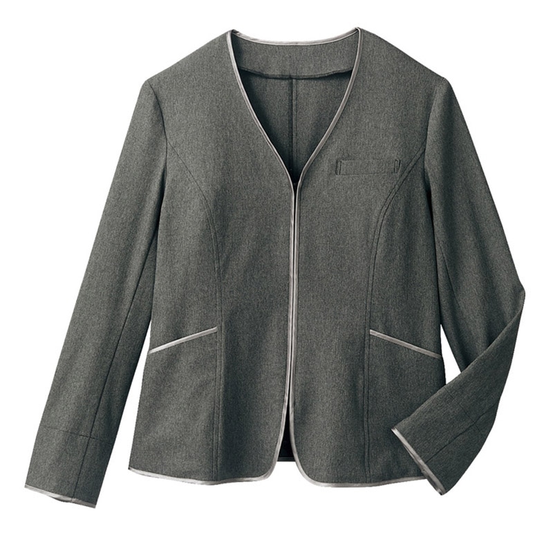 住商モンブラン(株) BR1102-0_7 ニットジャケット レディス長袖 7 グレー 1枚(ご注文単位1枚)【直送品】