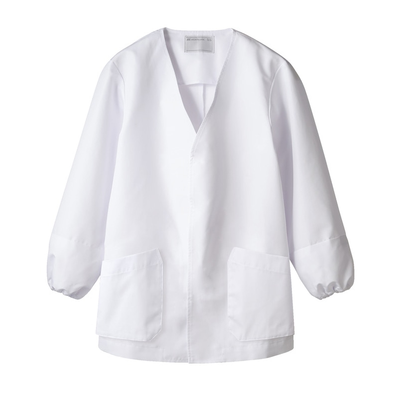 住商モンブラン(株) 1-951_L 調理衣 男女兼用長袖　V首 白 1枚（ご注文単位1枚）【直送品】