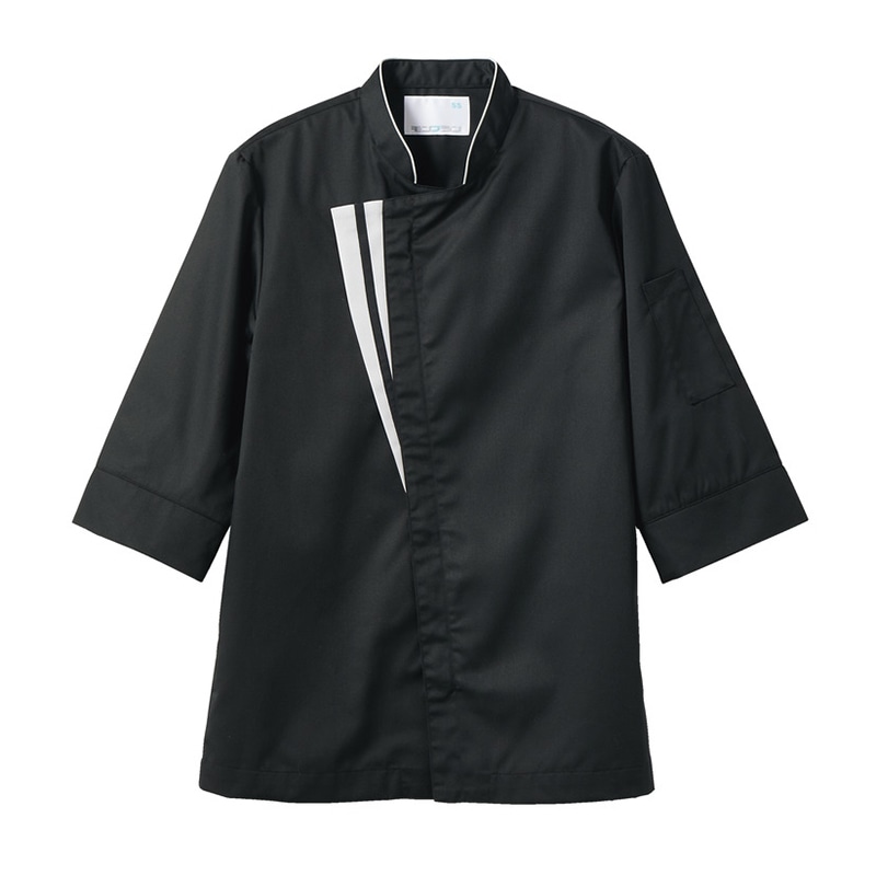住商モンブラン(株) 6-1140_SS コックコート 男女兼用7分袖袖ネット SS 黒/グレー 1枚(ご注文単位1枚)【直送品】