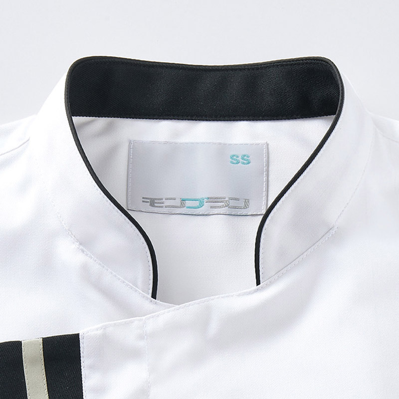 住商モンブラン(株) 6-1141_M コックコート 男女兼用7分袖袖ネット M 白/黒 1枚(ご注文単位1枚)【直送品】