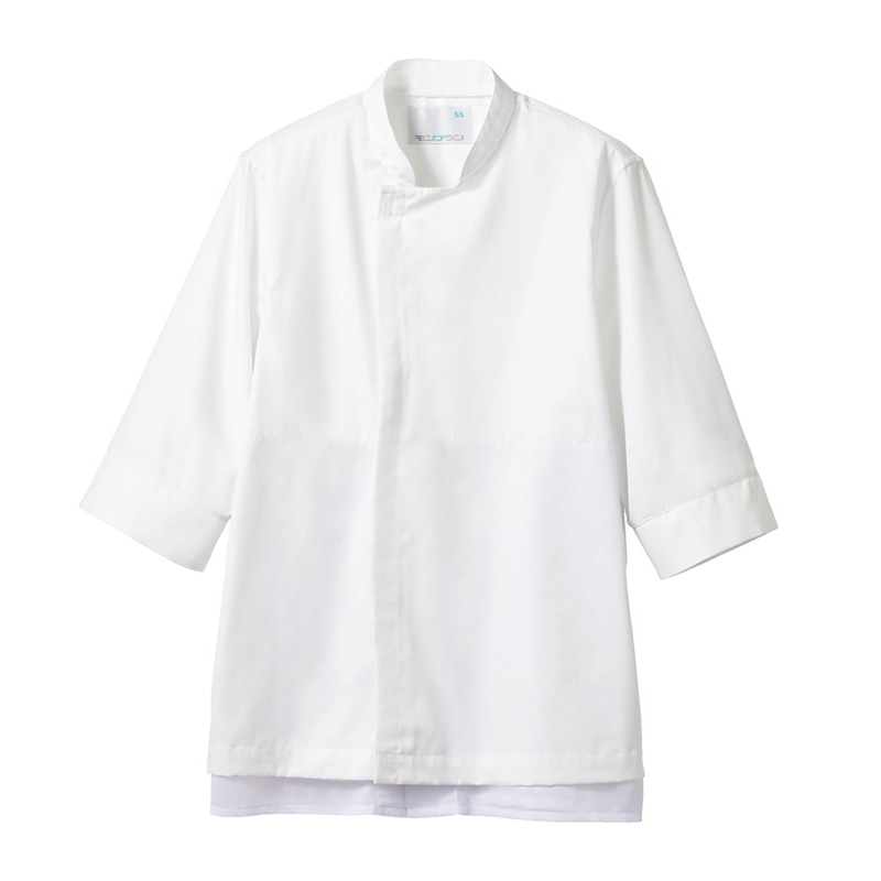 住商モンブラン(株) 6-1131_M コックコート 男女兼用7分袖　M 白／袖腰ネット 1枚（ご注文単位1枚）【直送品】