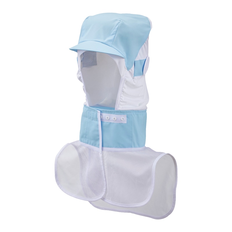 住商モンブラン(株) 9-1543_LL 頭巾帽子 男女兼用 LL ブルー 1枚(ご注文単位1枚)【直送品】