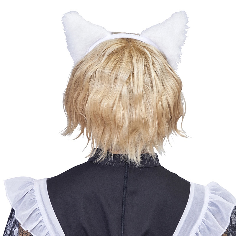 クリアストーン キャットカチューシャ　ふせ耳 ホワイト×ホワイト フリーサイズ 1個（ご注文単位1個）【直送品】