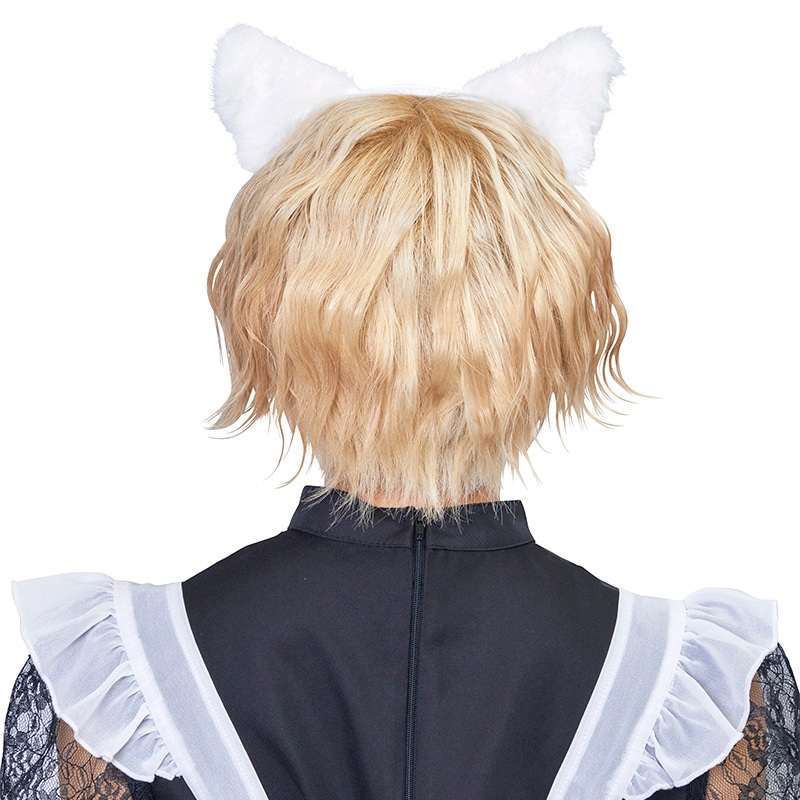 クリアストーン キャットカチューシャ ふせ耳 ホワイト×ピンク フリーサイズ 1個(ご注文単位1個)【直送品】