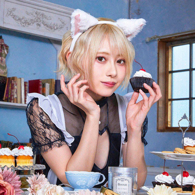 クリアストーン キャットカチューシャ ふせ耳 ホワイト×ピンク フリーサイズ 1個(ご注文単位1個)【直送品】