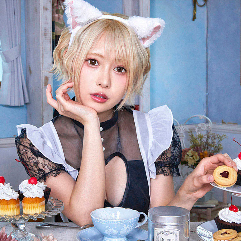 クリアストーン キャットカチューシャ ふせ耳 ホワイト×ピンク フリーサイズ 1個(ご注文単位1個)【直送品】