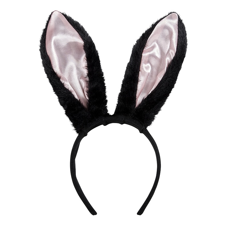 クリアストーン ラビットカチューシャ ブラック×ピンク フリーサイズ 1個（ご注文単位1個）【直送品】