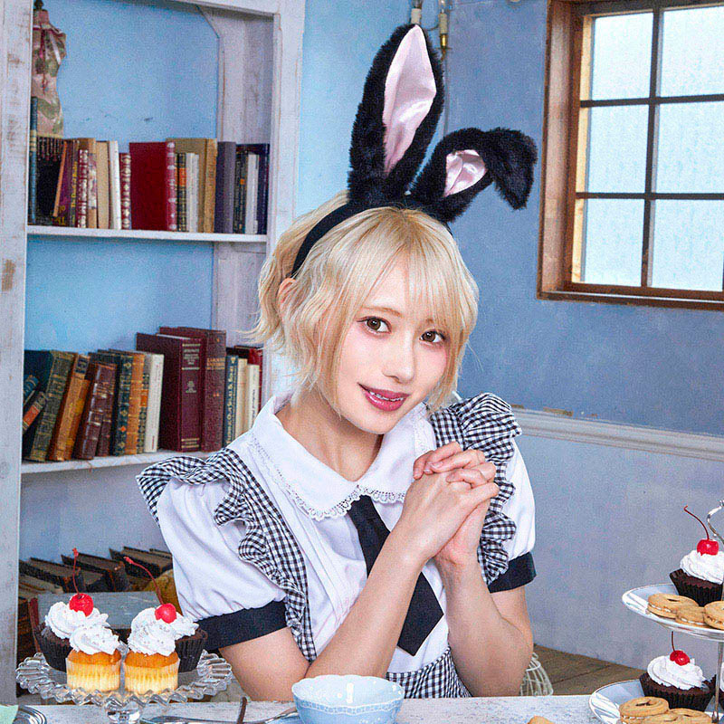 クリアストーン ラビットカチューシャ ブラック×ピンク フリーサイズ 1個（ご注文単位1個）【直送品】