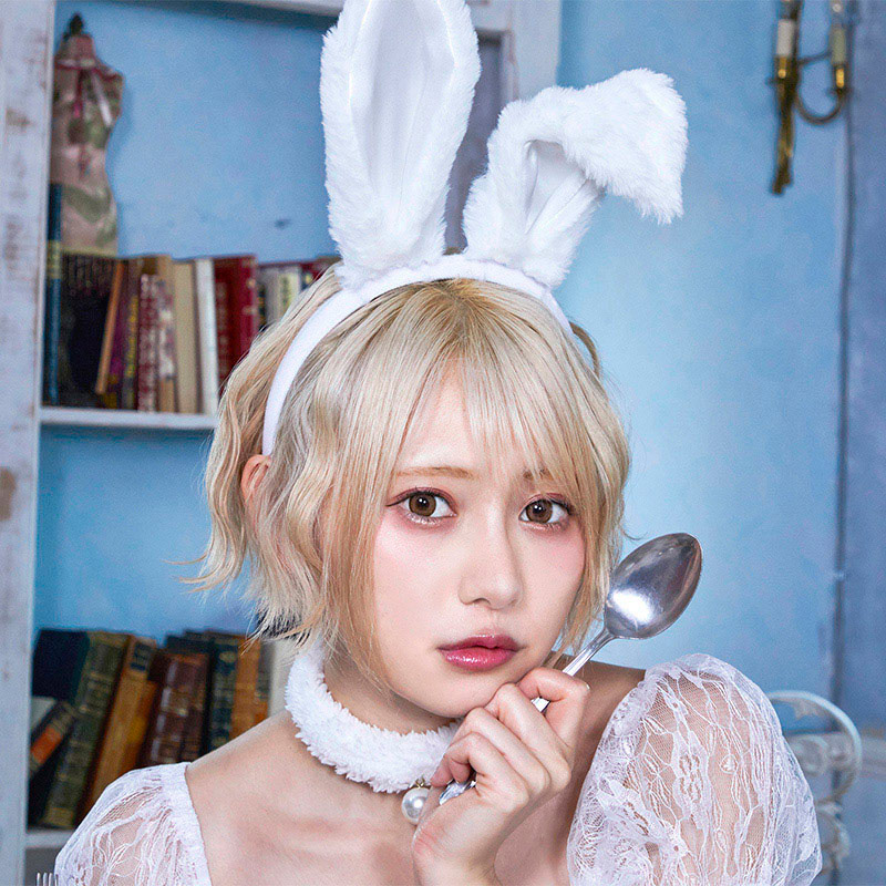 クリアストーン ラビットカチューシャ ホワイト×ホワイト フリーサイズ 1個(ご注文単位1個)【直送品】