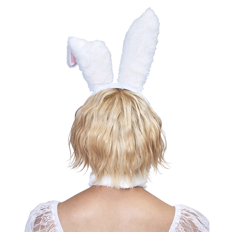 クリアストーン ラビットカチューシャ ホワイト×ピンク フリーサイズ 1個（ご注文単位1個）【直送品】