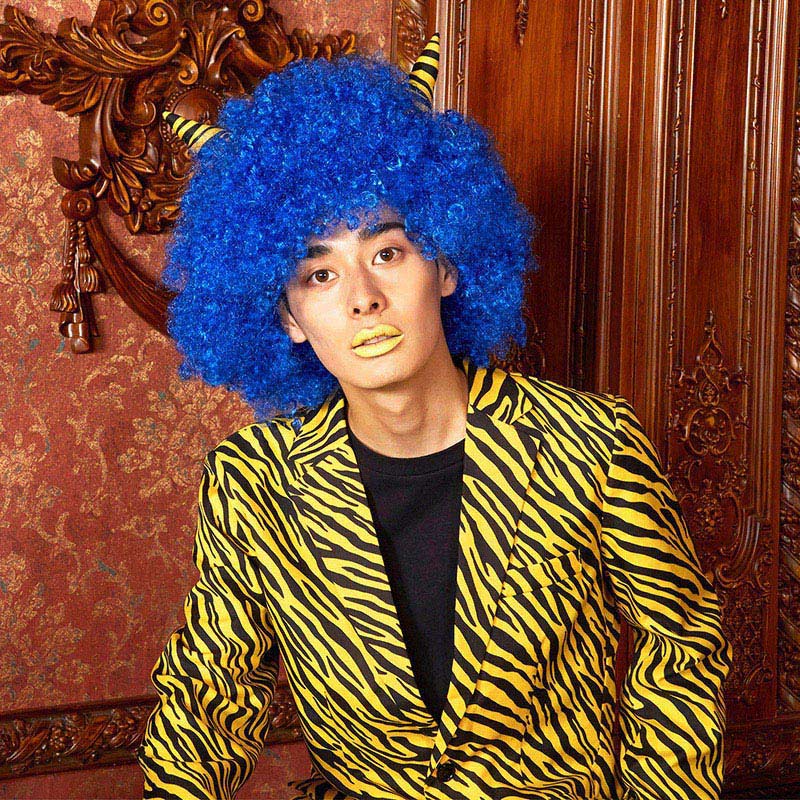 クリアストーン 角付ハイパーアフロ ブルー 1個(ご注文単位1個)【直送品】