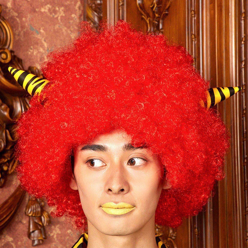 クリアストーン 角付ハイパーアフロ レッド  1個（ご注文単位1個）【直送品】