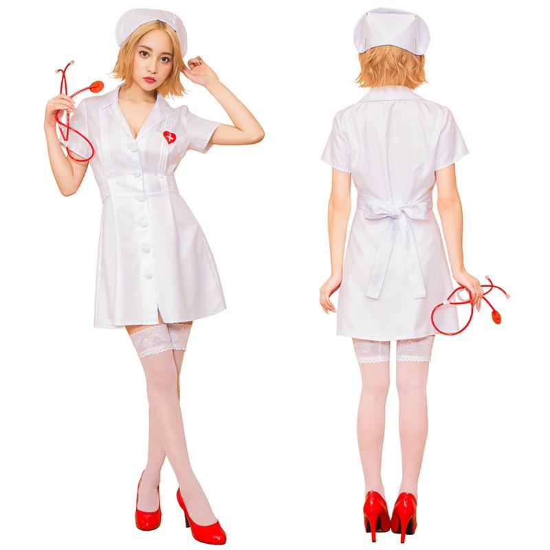 クリアストーン コスチューム グロウホリック オープンカラーナース フリーサイズ 1個(ご注文単位1個)【直送品】