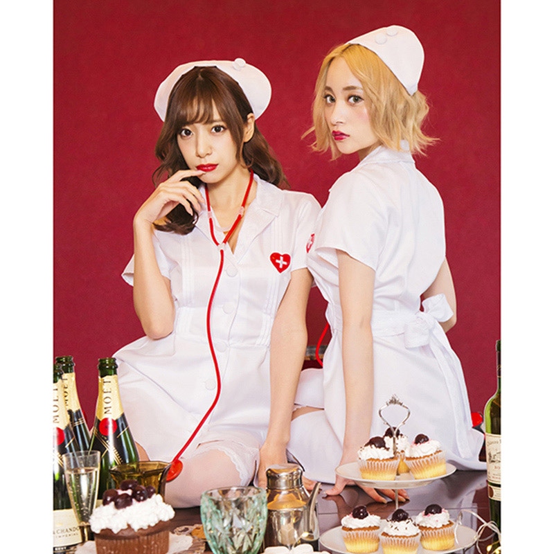 クリアストーン コスチューム グロウホリック オープンカラーナース フリーサイズ 1個(ご注文単位1個)【直送品】