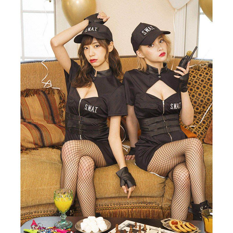 クリアストーン コスチューム グロウホリック ジップアップスワット フリーサイズ 1個(ご注文単位1個)【直送品】