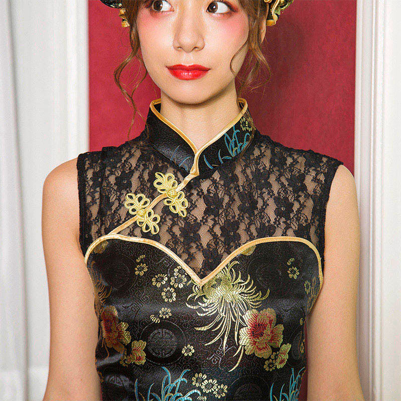 クリアストーン コスチューム　グロウホリック ロングレースチャイナ　ブラック フリーサイズ 1個（ご注文単位1個）【直送品】