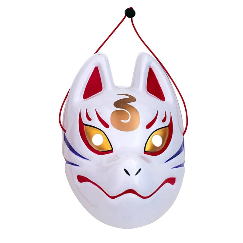 クリアストーン 和風お面 狐面 白 1個（ご注文単位1個）【直送品】