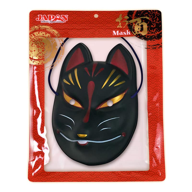 クリアストーン 和風お面 天狐 黒 1個（ご注文単位1個）【直送品】