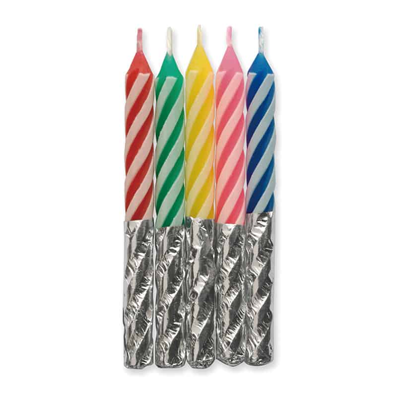 ユウキ キャンドル 2 1/2 ストライプ 5本パック 136230 200セット/袋（ご注文単位1袋）【直送品】