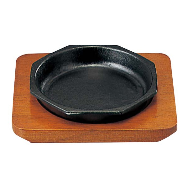 SN 鉄 ステーキ皿 ミニ 八角 14cm 1個(ご注文単位1個)【直送品】