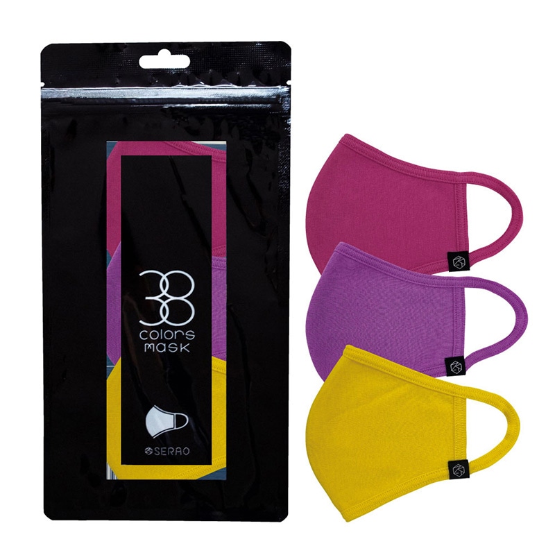 ㈱三和 マスク　SERAO 38colors　mask SRO-VC2　ビビッドカラー2 1セット（ご注文単位20セット）【直送品】