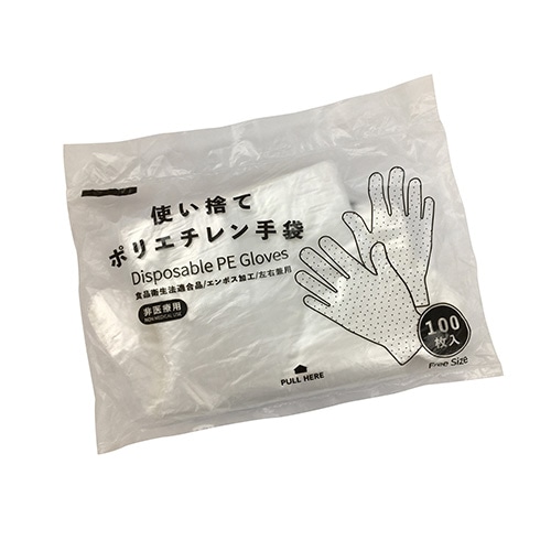 ㈱三和 ポリエチレン手袋 HDPE　内箱入 HDPEGL-V 100枚/箱（ご注文単位100箱）【直送品】