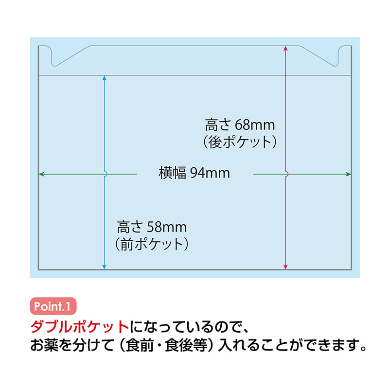 金鵄製作所 おくすりカレンダー ダブルポケット 4用法8段 KWP2-32-LB 1箱(ご注文単位1箱)【直送品】