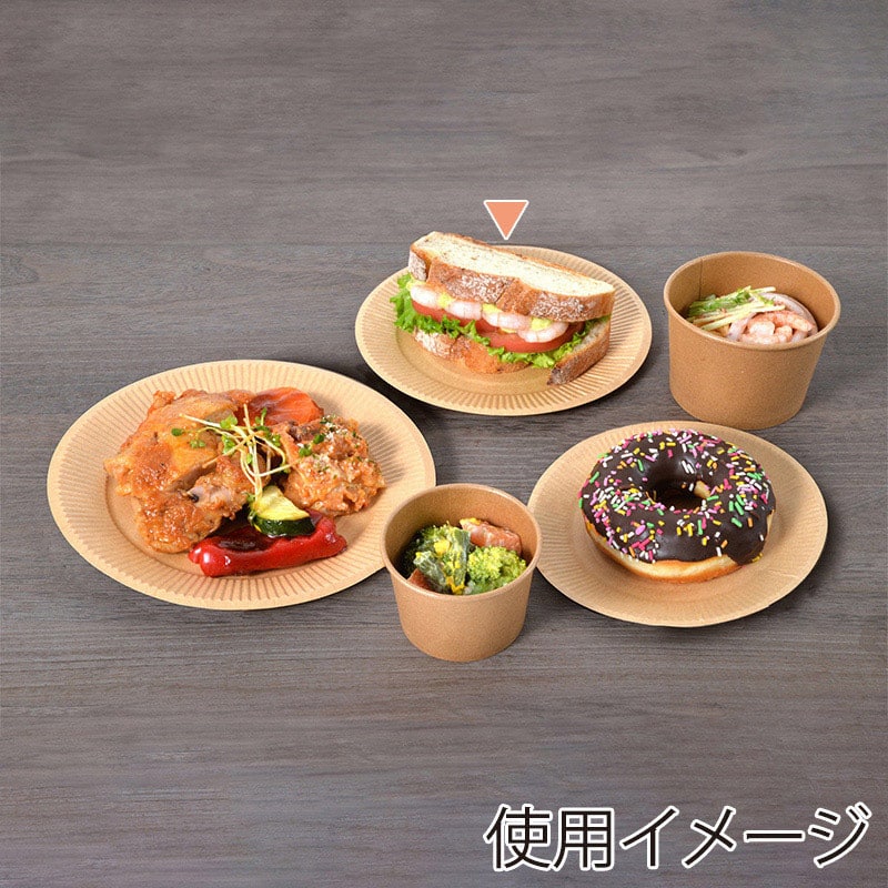 ストリックスデザイン 未晒ペーパープレート 18cm 50枚入 SD-104A 1束（ご注文単位48束）【直送品】