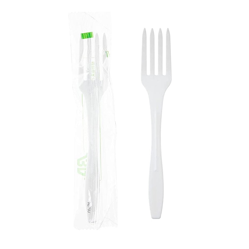 ストリックスデザイン バイオマスプラフォーク ホワイト 100本入 SD-174 1袋(ご注文単位30袋)【直送品】