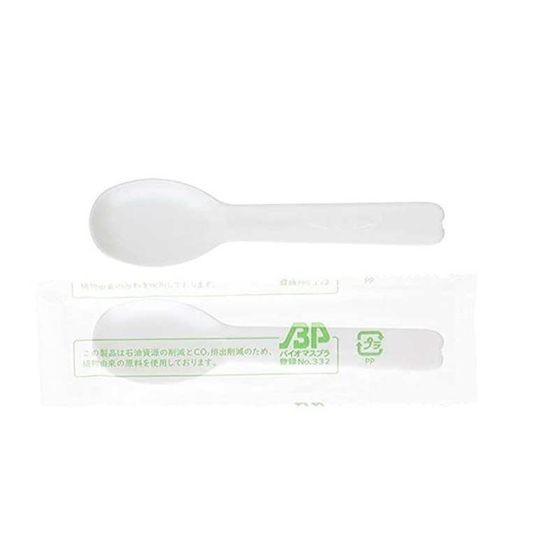ストリックスデザイン バイオマスプラミニスプーン ホワイト 100本入 SD-176 1袋(ご注文単位60袋)【直送品】