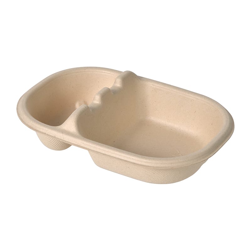 ストリックスデザイン 深型で持ちやすい仕切付きプレート 未晒バガス 7枚入 SD-226 1束（ご注文単位84束）【直送品】