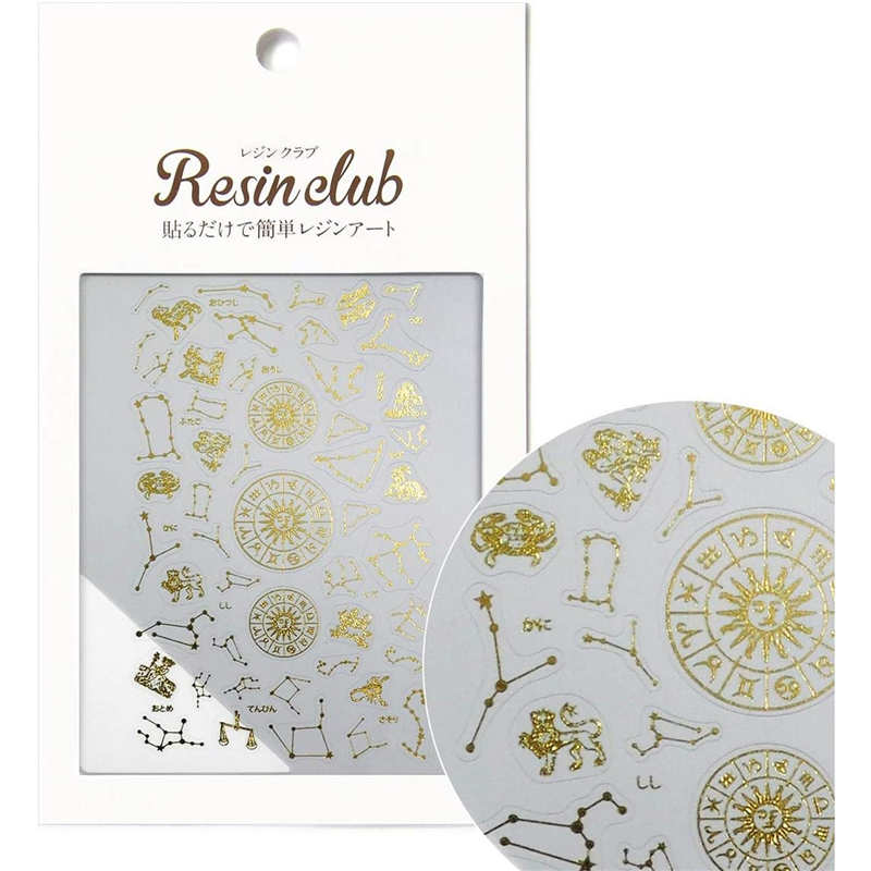レジンクラブ12星座 ゴールド UVレジン用シールパーツ RC-ZDC-102 1枚（ご注文単位1枚）【直送品】